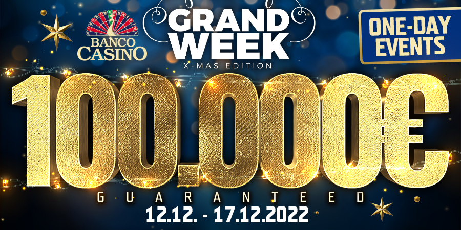 The Christmas edition of Grand Week will bring 100,000€ GTD in one-day events!