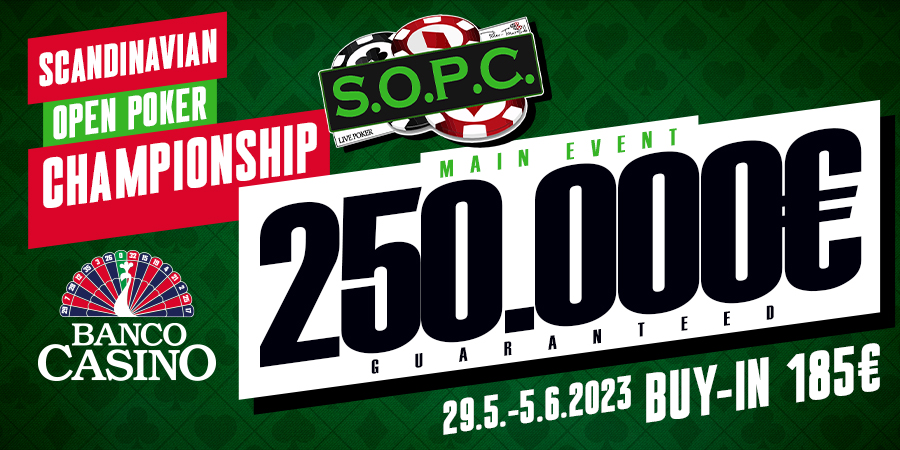 Scandinavian Poker Open Championship 250,000€ GTD for only 185€!