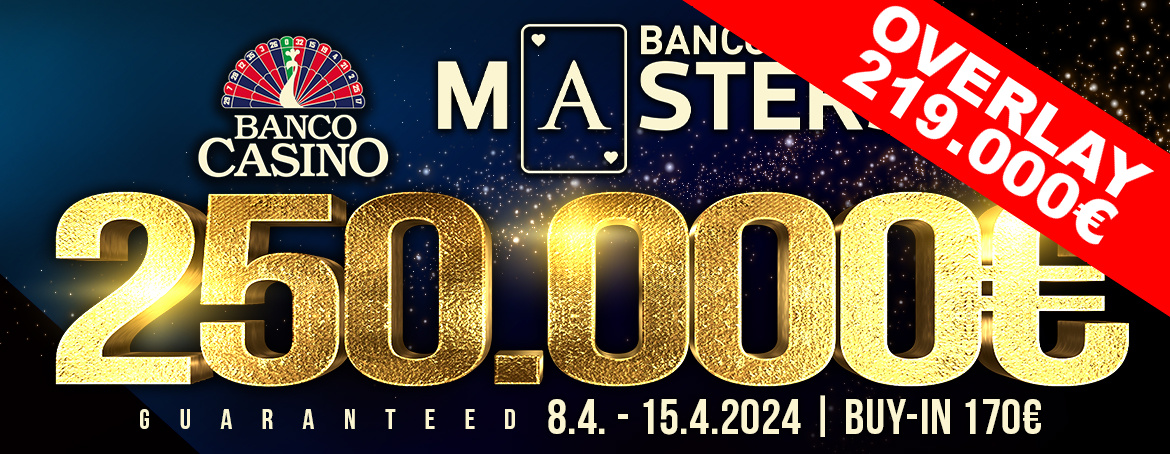 WILL THE 38TH EDITION OF THE MASTERS MARK THE BIGGEST OVERLAY IN HISTORY? AN EXTREME 219,000€ IS MISSING IN THE PRIZE POOL AT THIS MOMENT!