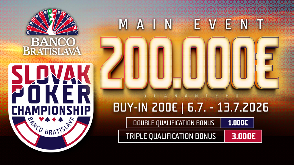 Slovak Poker Championship 2026: 3rd Edition with a €200,000 Main Event Guarantee!