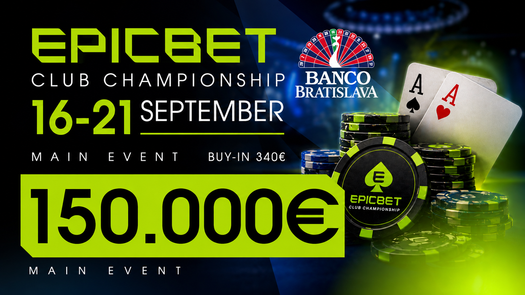 EPICBET CLUB CHAMPIONSHIP prichádza prvýkrát do Banco Bratislava!