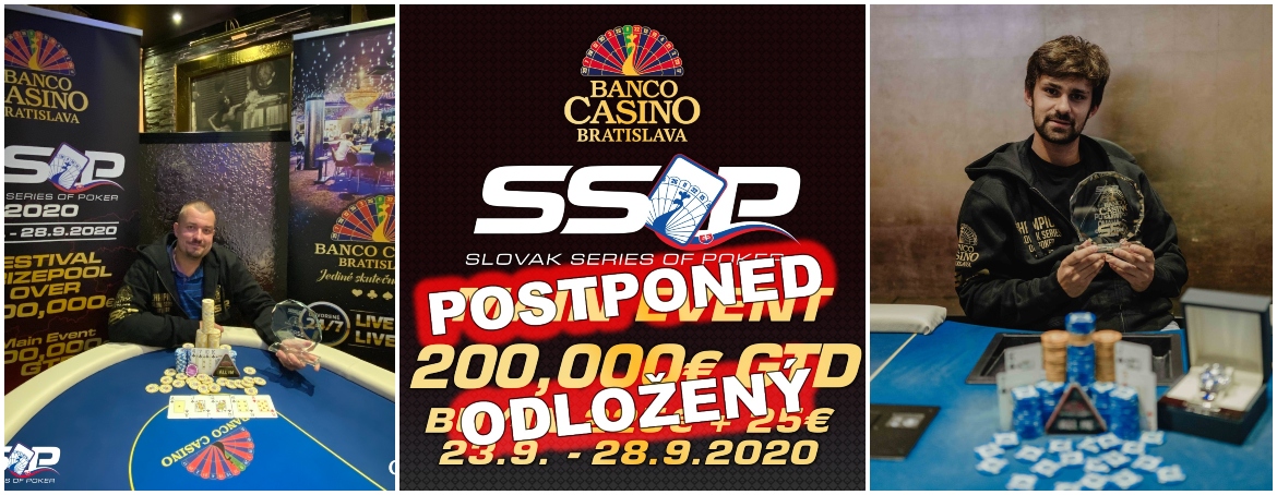 Main Event Slovak Series Of Poker 2020 verschoben, die Serie wird dennoch forgesetzt!