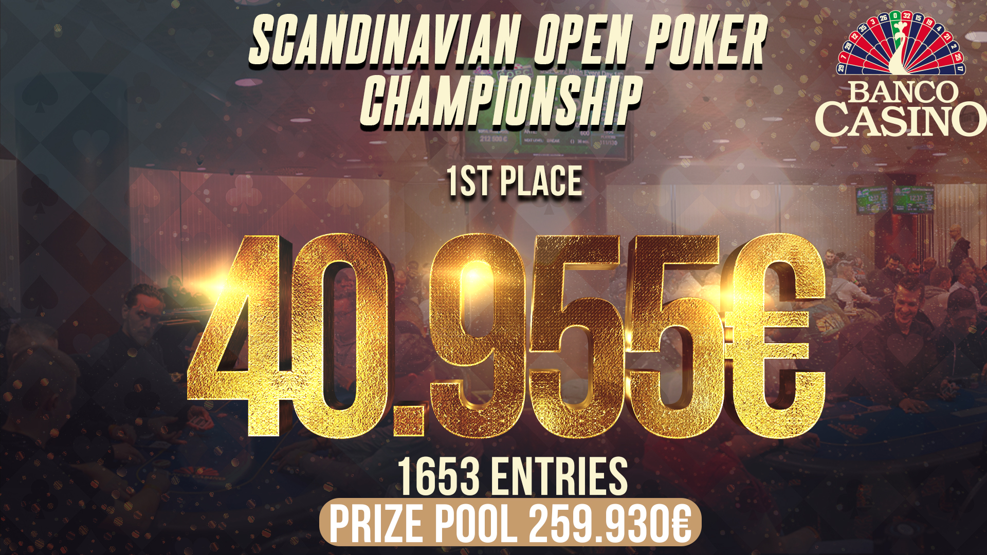 SOPC Main Event mit 1.653 Entries ist auf der Suche nach einem Champion für € 40.955!